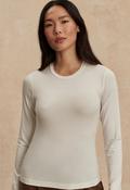 VARLEY WHITE EDNA LONG SLEEVE FITTED T-SHIRT 226