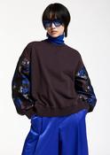 ESSENTIEL ANTWERP BURGANDY JACQUARD SLEEVE SWEATSHIRT KUEER 226 image