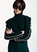 ESSENTIEL ANTWERP GREEN KITTY PULLOVER WITH FRILLS 226