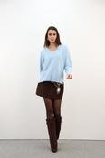 ESTHEME BLUE V-NECK OVERSIZED SWEATSHIRT WES26A83R 226 image