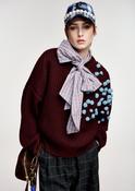 ESSENTIEL ANTWERP WINE KOSTAR EMBROIDERED PULLOVER 226