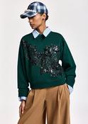 ESSENTIEL ANTWERP GREEN EMBROIDERED SWEATSHIRT KRUIMEL 226 image