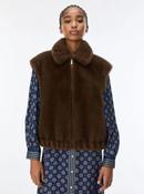 IBLUES BROWN FUR GILLET JACKET IBLEPOCHE 226 image
