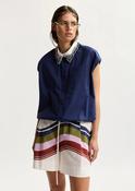 ESSENTIEL ANTWERP JANKY BEADED COLLAR SHIRT PATRIOT BLUE JANKY-PB07 126