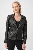 JOSEPH RIBKOFF BLACK FAUX SUEDE AND MESH JACKET 263910 11 226 image