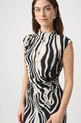 JOSEPH RIBKOFF BLACK WHITE FUNNEL NECK DRESS 264051 511 226 image