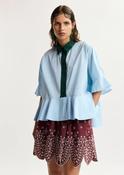 ESSENTIEL ANTWERP KAYLEE PEPLUM BLUE SHIRT K2AQ 226 image