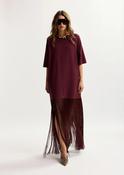 ESSENTIEL ANTWERP KEREMONY WINE FRINGE DRESS DW07 226 image
