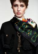 ESSENTIEL ANTWERP BLACK KONTACT PRINTED SCARF KONTACT 226