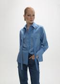 LOLA CASADEMUNT MAITE BLUE STRIPE BLOUSE MF2615014 226
