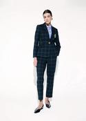 LOLA CASADEMUNT NAVY TARTAN TROUSERS LF2614024 226 image