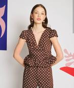 SISTER JANE BROWN ARLES POLKA DOT TOP TO651BRN 226 image