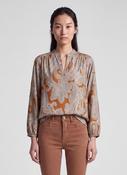 RABE TAN V-NECK BLOUSE 57-121109 226 image