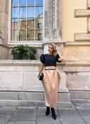 AND TATE CASEY CARAMEL SATIN TULIP SKIRT 224 image