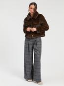 VILAGALLO BROWN CROPPED FUR COAT 33763 226 image