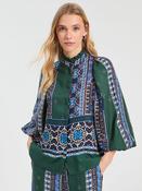 VILAGALLO GREEN HIGH NECK BLOUSE 34169 226
