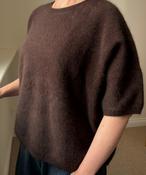 ESTHEME BROWN ROUND NECK SHORT SLEEVE KNIT JF4W059R-1 226 image