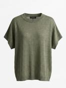 ESTHEME KHAKI ROUND NECK KNIT TOP 26BBSE19E 126
