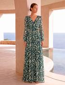 CARLA RUIZ GREEN CHIFFON LONG DRESS 53062 226 image