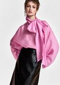 ESSENTIEL ANTWERP PINK KARISMATIC PUSSY BOW TIE TOP 226