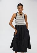LOLA CASADEMUNT BLACK STRIPED DRESS IN TWO MATERIALS LS2616151 126 image