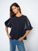 MOS MOSH MMDUBA O-SS SATIN SWEATSHIRT NAVY 180830 226 image