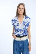 MUNTHE BLUE V-NECK EMBROIDERED KNIT NURULIA 226 image