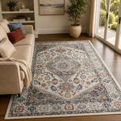 Urco Nova Oscar Cream &amp; Blue Classic Vintage Rug
