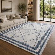 Glitz Art Deco Silver &amp; Midnight Blue Abstract Contemporary Rug image