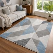 Urco Orbit Alto Grey &amp; Blue Modern Contemporary Rug image