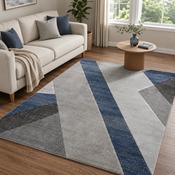 Urco Orbit Arktis Grey &amp; Midnight Blue Modern Contemporary Rug image