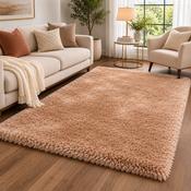 Handmade Mayfair Brown &amp; Beige Plush Contemporary Shaggy Rug image