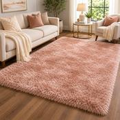 Handmade Mayfair Champagne Plush Contemporary Shaggy Rug image