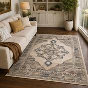 Urco Nova Leona Brown &amp; Navy Classic Vintage Rug
