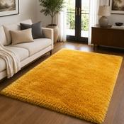 Handmade Mayfair Orange &amp; Yellow Plush Contemporary Shaggy Rug image