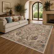 Urco Nova Sadie Beige &amp; Ochre Oriental Vintage Rug