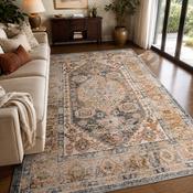 Urco Nova Pioneer Orange &amp; Blue Classic Vintage Rug