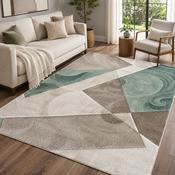 Urco Orbit Runar Biege &amp; Green Modern Contemporary Rug image