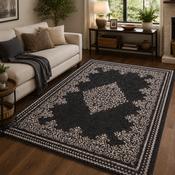 Traditional Poly Douglas Dark Grey Bohemian Vintage Rug image