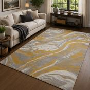 Balletto Silver &amp; Gold Modern Contemporary Rug image