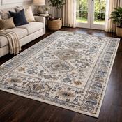 Aziza Katana Natural &amp; Beige Oriental Vintage Rug