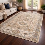 Aziza Katana Brown &amp; Beige Oriental Vintage Rug