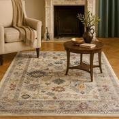 Boho Vesta Natural &amp; Grey Classic Vintage Traditional Rug