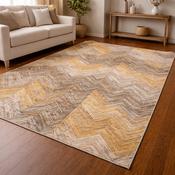 Ardenne Chevy Orange &amp; Beige Contemporary Abstract Rug
