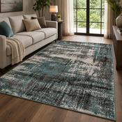 Callisto Accents Green &amp; Cream Plush Contemporary Rug