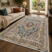 Boho Medallion Green &amp; Beige Classic Vintage Rug