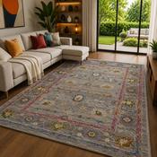 Prestige Sojourn Holt Grey &amp; Red Vintage Oriental Rug image