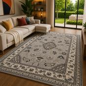 Hand Made Sherbourne Grey &amp; Cream Vintage Traditional Rug image