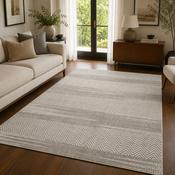 Urco Petra Jerash Grey &amp; White Minimal Luxury Contemporary Rug image