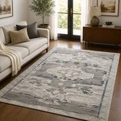 Urco Petra Ajanta Grey &amp; Midnight Blue Classic Vintage Rug image